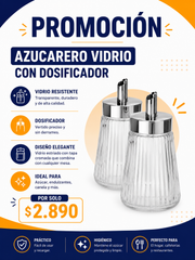 Azucarero vidrio con dosificador