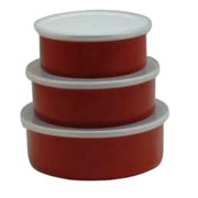 Set Bowl Enlozado Rojo 14/16/18 cm. 