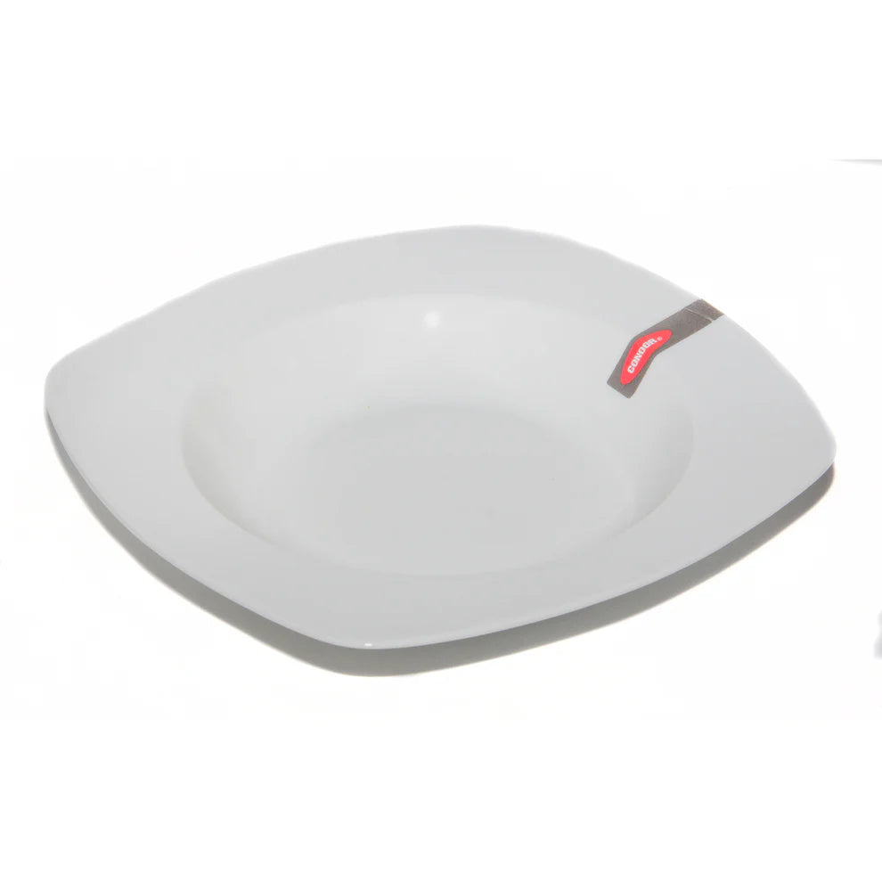 Plato Hondo Cuadrado Loza 9" 