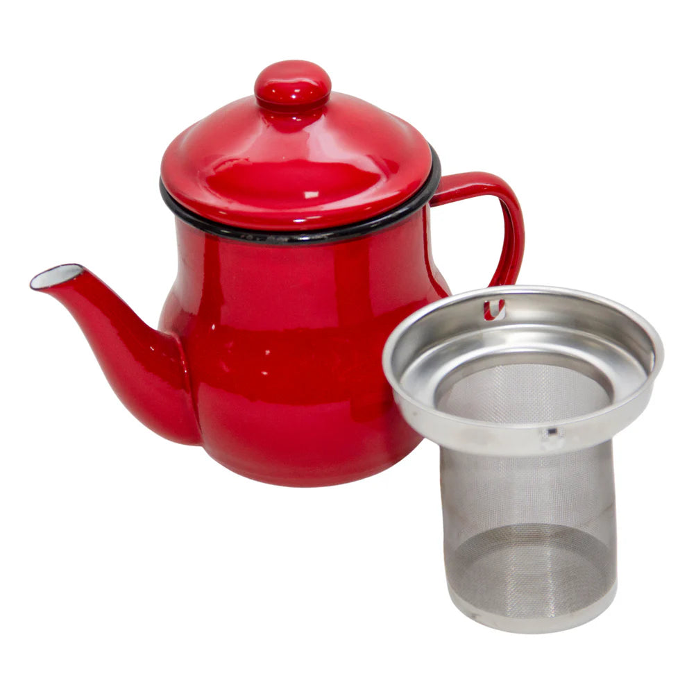 Tetera Té Enlozada Roja 0,5 lt. 